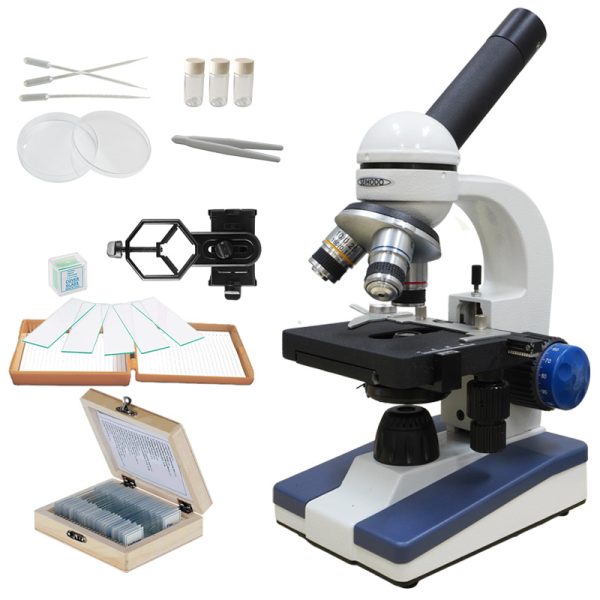 【M101N】単眼生物顕微鏡／40倍～640倍／アクロマート対物 4x,10x,40x(s)／接眼10x,16x／LED照明