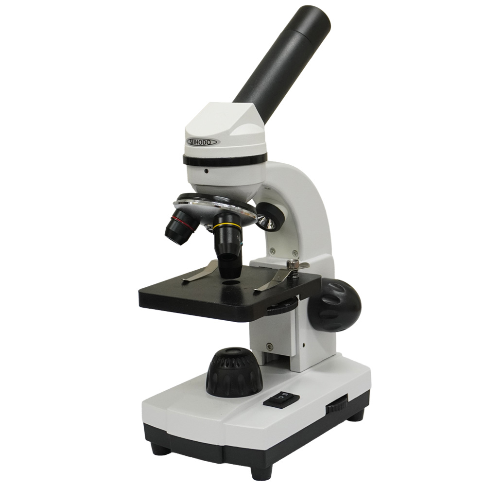 【M52-E1】 入門用 単眼生物顕微鏡/40倍~400倍/アクロマート対物 4x,10x,40x/接眼10x/LED照明(透過&照射) - 画像 (2)