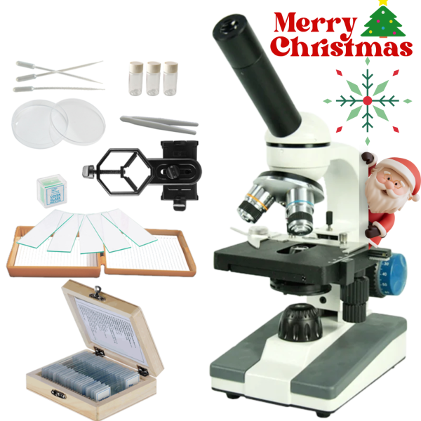 【M101N】単眼生物顕微鏡/40倍~640倍/アクロマート対物 4x,10x,40x(s)/接眼10x,16x/LED照明